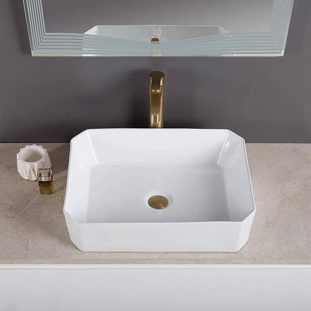 Раковина накладная Belbagno 49 BB1386 белая купить в интернет-магазине Sanbest