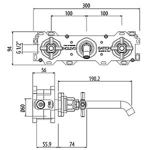 Смеситель для раковины Gattoni TRD TR106/18C0 купить в интернет-магазине сантехники Sanbest