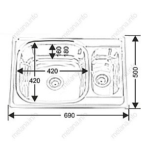 Мойка кухонная с сифоном Melana 227S t (*10) купить в интернет-магазине сантехники Sanbest