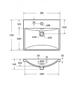 Тумба с раковиной BelBagno DUE-500-2C-SO-NOCE-P Noce для ванной в интернет-магазине Sanbest