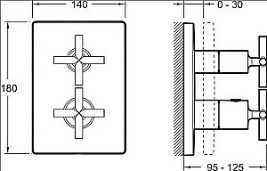 Встраиваемый смеситель для душа Jacob Delafon MODULO E75388-CP купить в интернет-магазине сантехники Sanbest