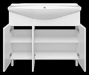 Тумба с раковиной Misty Чегет -105 П-Чег-01105-011 белая для ванной в интернет-магазине Sanbest