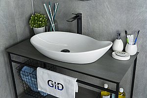 Раковина накладная Gid Creativo 65 N9052 51116 белая купить в интернет-магазине Sanbest