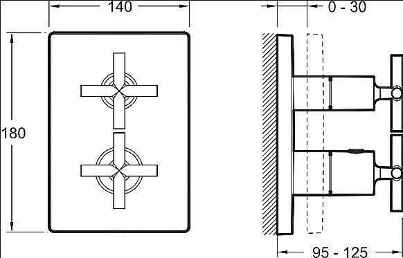 Встраиваемый смеситель для душа Jacob Delafon MODULO E75388-CP купить в интернет-магазине сантехники Sanbest