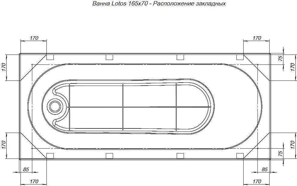 Акриловая ванна Aquanet LOTOS 165х70 330873 купить в интернет-магазине Sanbest