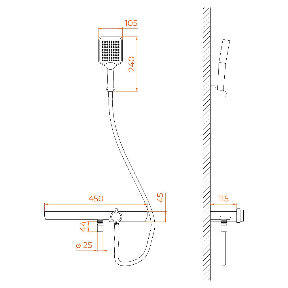 Смеситель для душа RGW Shower Panels SP-40Gr купить в интернет-магазине сантехники Sanbest