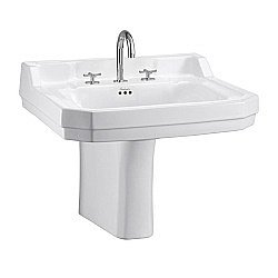 Раковина на полупьедестале Burlington Edwardian 62 B5 3TH-P8 белая купить в интернет-магазине Sanbest