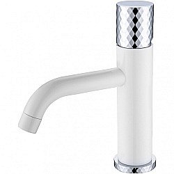 Смеситель для раковины Boheme Stick 121-WCR белый/ручка хром купить в интернет-магазине сантехники Sanbest