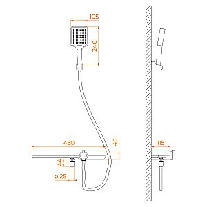 Смеситель для душа RGW Shower Panels SP-40Gr купить в интернет-магазине сантехники Sanbest