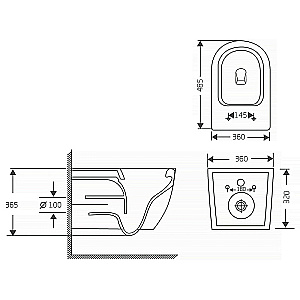 Унитаз подвесной Azario ADAGIO AZ-5177T-WHT белый, безободковый, с крышкой микролифт, слив торнадо купить в интернет-магазине Sanbest