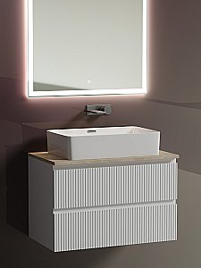 Тумба с раковиной Sancos SNOB T 80 со столешницей, белая матовый для ванной в интернет-магазине Sanbest