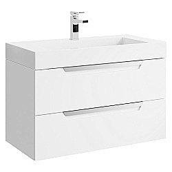 Тумба под раковину Aqwella Cube 90 CUB0109W белая купить в интернет-магазине сантехники Sanbest