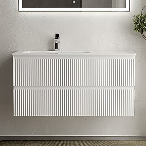 Тумба с раковиной Sancos SNOB R SNR100LW Bianco левая/белая матовая для ванной в интернет-магазине Sanbest
