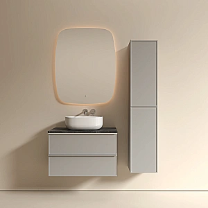 Тумба с раковиной и столешницей Sancos Velta 80 VL80WG+CN6018 теплый серый матовый/раковина белая для ванной в интернет-магазине Sanbest