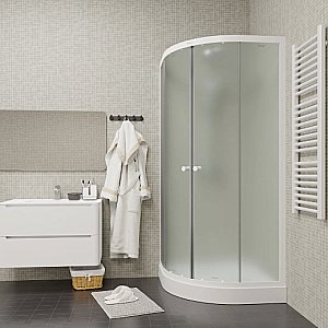 Душевой уголок Parly ZF91 90х90 стекло матовое/профиль белый купить в интернет-магазине Sanbest