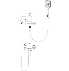 Смеситель для ванны WONZON & WOGHAND FLEX, Брашированное золото (WW-639906-BG) купить в интернет-магазине сантехники Sanbest