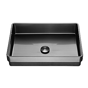 Раковина врезная сверху ABBER Wasser Kreis 51 AF2401GM оружейная сталь купить в интернет-магазине Sanbest