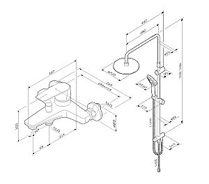 Душевая система AM.PM Gem F40890A14 купить в интернет-магазине сантехники Sanbest