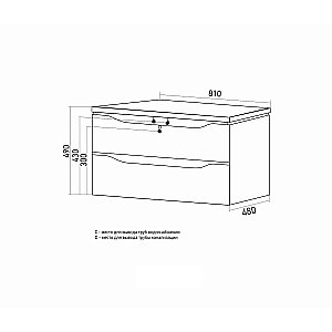 Тумба с раковиной Mixline Виктория 80 547206 графит для ванной в интернет-магазине Sanbest