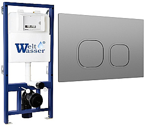 Инсталляция для унитаза WeltWasser WW BAMBERG 525 GR-N 10000014421 кнопка серая купить в интернет-магазине сантехники Sanbest