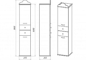 Пенал напольный Misty Roma 37,5 бежевый для ванной в интернет-магазине сантехники Sanbest