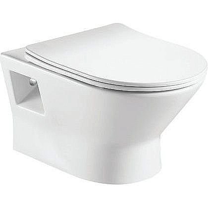 Унитаз подвесной Good Door Compact УНИ0001 белый, с крышкой микролифт, безободковый купить в интернет-магазине Sanbest