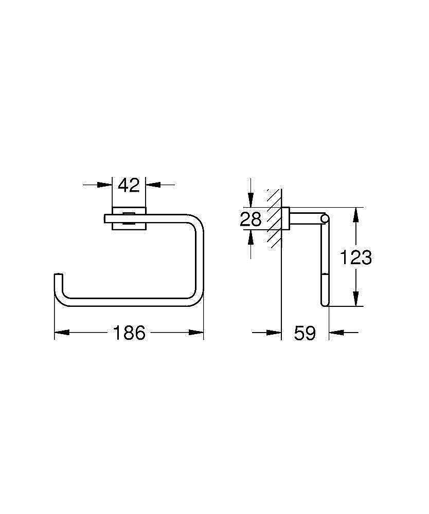 Полотенцедержатель Grohe Essentials Cube New 40510001 купить в интернет-магазине сантехники Sanbest