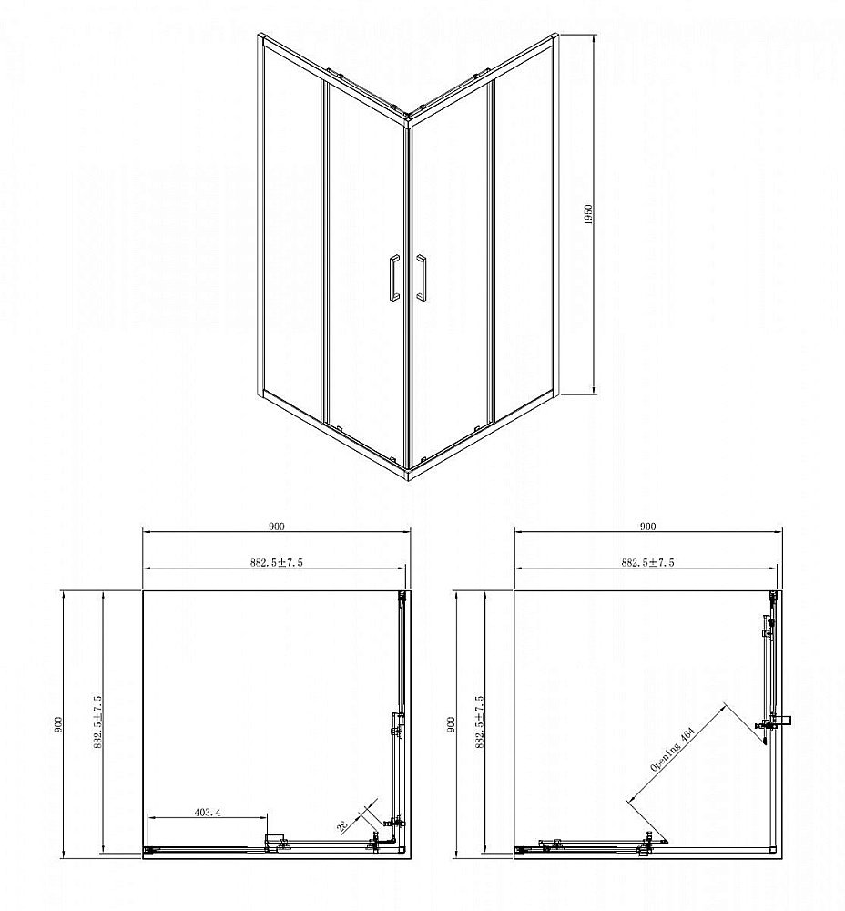 Душевой уголок Azario Seattle 90х90 купить в интернет-магазине Sanbest