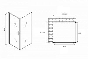 Душевой уголок ABBER Sonnenstrand AG04090M-S90M 90x90 стекло матовое/профиль хром купить в интернет-магазине Sanbest