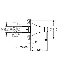 Дивертор Grohe Grandera 19942IG0 хром/золото для смесителя в интернет-магазине сантехники Sanbest