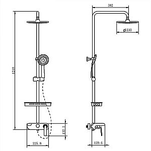 Душевая система Orans Комфорт OLS-7558 черная матовая купить в интернет-магазине сантехники Sanbest