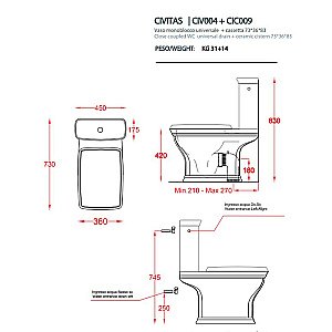 Унитаз напольный Artceram CIVITAS CIV004 03 00 черный купить в интернет-магазине Sanbest