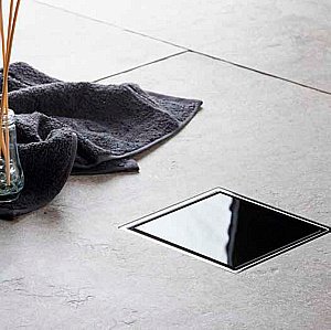 Душевой трап PESTAN Confluo Standard Black Glass 1 15x15 с рамкой купить в интернет-магазине Sanbest