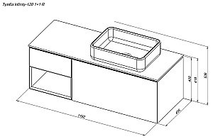 Тумба с раковиной Allen Brau INFINITY 120 1+1 белая матовая для ванной в интернет-магазине Sanbest