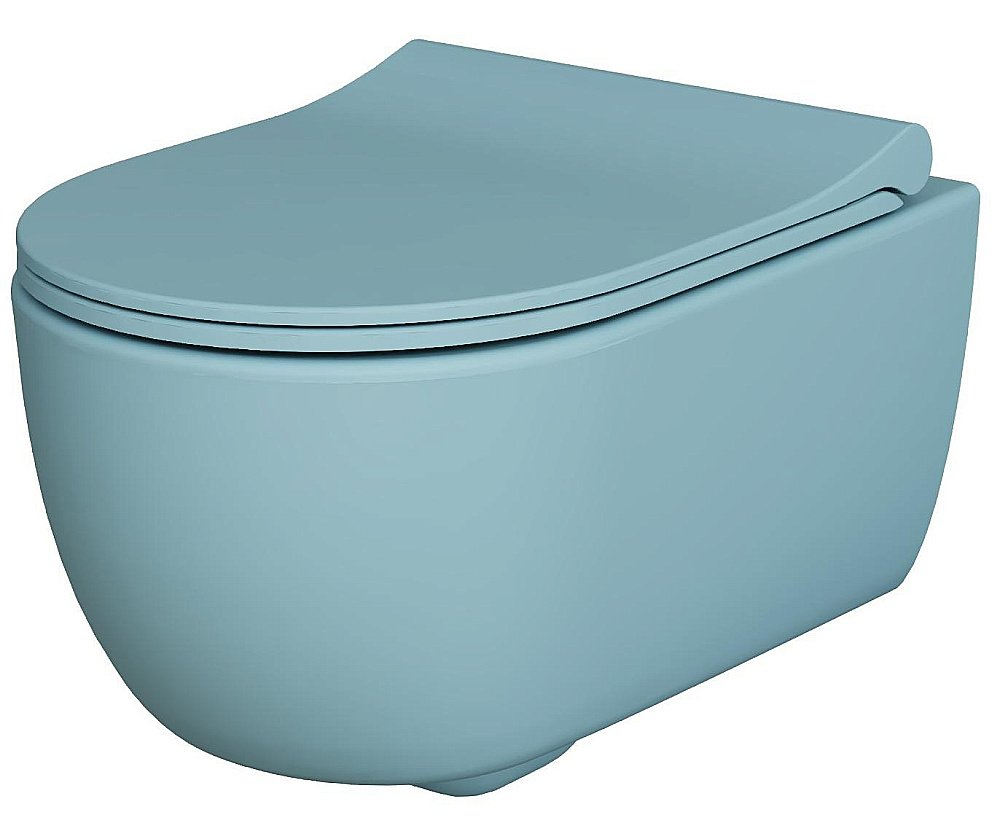 Унитаз подвесной Ambassador Abner 103T20801R голубой матовый купить в интернет-магазине Sanbest