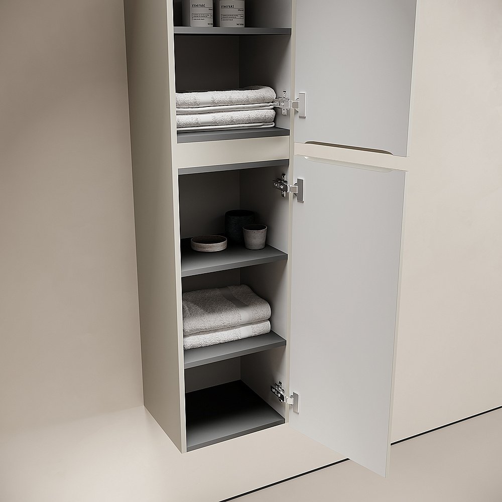 Шкаф-пенал подвесной Sancos Code PCD35GP серая платина для ванной в интернет-магазине сантехники Sanbest