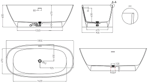 Ванна отдельностоящая Salini Sofia 102519G 185х90 купить в интернет-магазине Sanbest