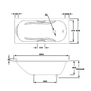 Ванна чугунная Byon Christa Н0000307 180х80 купить в интернет-магазине Sanbest