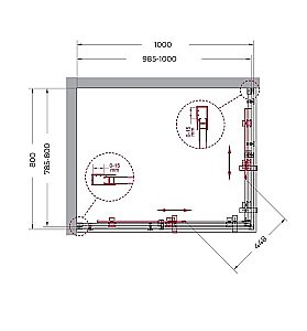 Душевой уголок BelBagno MARINO-AH-2-100/80-C-CR стекло прозрачное/профиль хром купить в интернет-магазине Sanbest