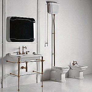 Консоль с раковиной Kerasan Waldorf 9197K3br 80 бронза с 3 отверстиями для ванной в интернет-магазине сантехники Sanbest