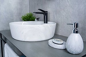 Раковина накладная Gid 44 D1306H012 53321 серый мрамор купить в интернет-магазине Sanbest