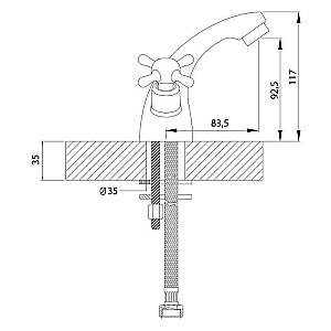 Смеситель для раковины Rossinka H02-61R купить в интернет-магазине сантехники Sanbest