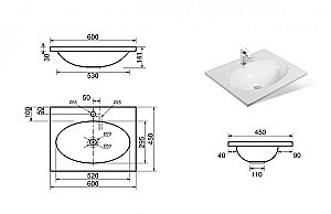 Тумба с раковиной Эстет Vegas 60 белая для ванной в интернет-магазине Sanbest
