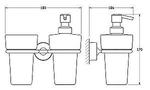 Держатель со стаканом и дозатором жидкого мыла FBS Nostalgy NOS 008 купить в интернет-магазине сантехники Sanbest