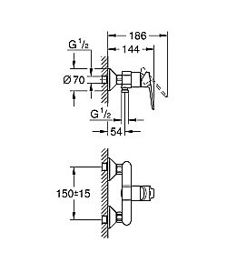 Смеситель для душа Grohe BauEdge 23636000 купить в интернет-магазине сантехники Sanbest
