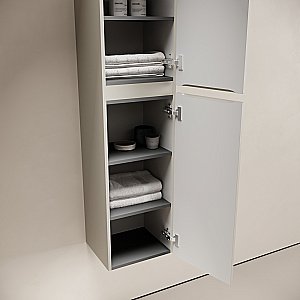 Шкаф-пенал подвесной Sancos Code PCD35GP серая платина для ванной в интернет-магазине сантехники Sanbest