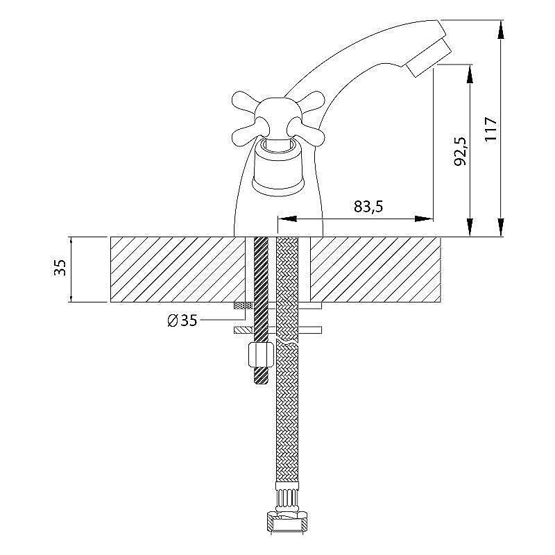 Смеситель для раковины Rossinka H02-61R купить в интернет-магазине сантехники Sanbest