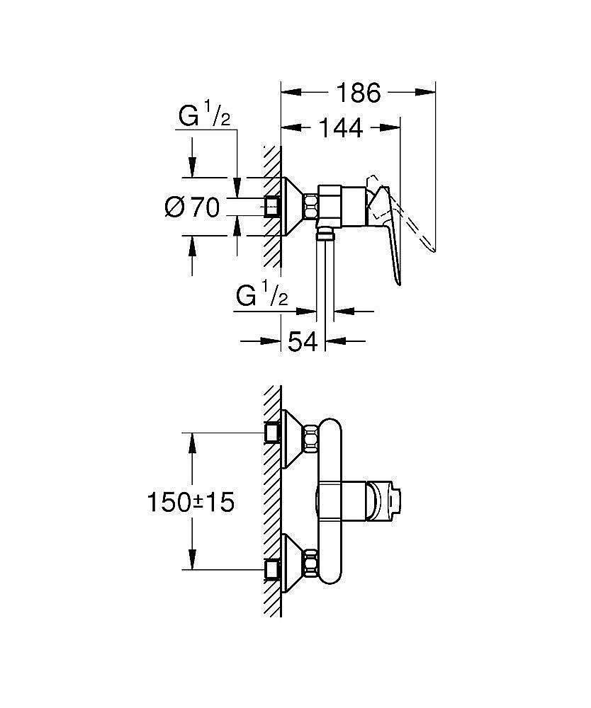 Смеситель для душа Grohe BauEdge 23636000 купить в интернет-магазине сантехники Sanbest