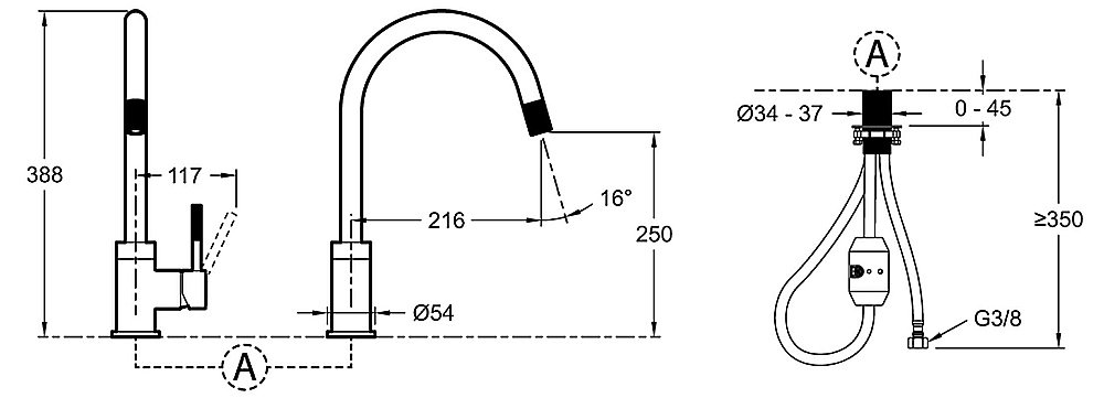 Смеситель для кухни Jacob Delafon EDGAR E23309-CP хром купить в интернет-магазине сантехники Sanbest