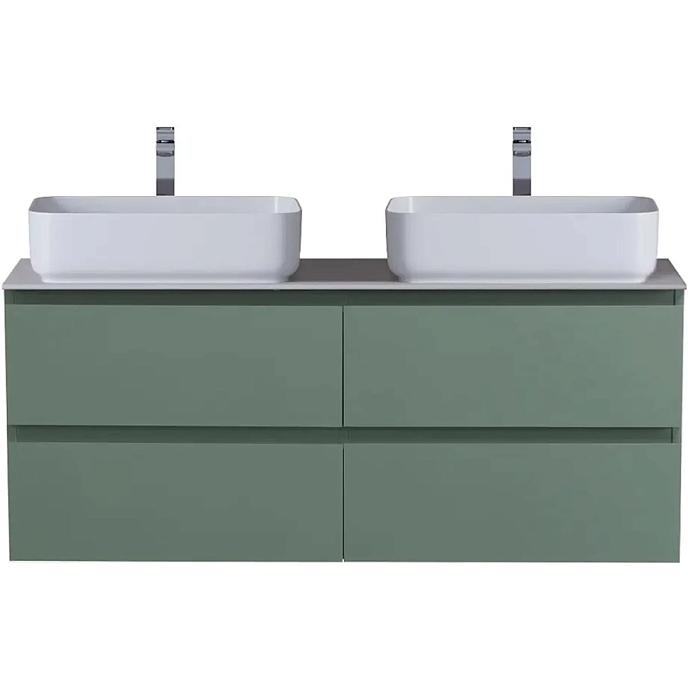 Тумба с раковиной и столещницей BelBagno 120 KRAFT-1200-4C-SO-VO+KEP-120-2-CEM еловая матовая для ванной в интернет-магазине Sanbest